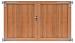 Hardhouten dubbele toegangspoort, verticaal, 300 x 180 cm. Incl. beslag.