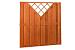 Hardhouten plankenscherm 18 planks 14 mm recht verticaal met V-trellis 180 x 180 cm.