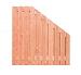 Douglas geschaafd plankenscherm 21-planks 16 mm, 180 x 180-90 cm t.b.v. betonsysteem, recht aflopend onbehandeld.