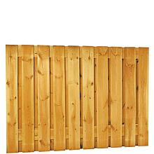 Grenen geschaafd plankenscherm 21-planks 15 mm, 180 x 130 cm, verticaal recht, groen geïmpregneerd.