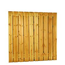 Grenen geschaafd plankenscherm 21-planks 15 mm, 180 x 180 cm, verticaal recht, groen geïmpregneerd.
