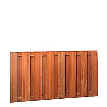 Hardhouten plankenscherm 17 planks 14 mm recht verticaal 180 x 90 cm.