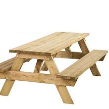 Picknicktafel Bobito, 40 mm dik, bladmaat 220 x 71 cm, groen geïmpregneerd.