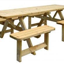 Picknicktafel Family, bladmaat 70 x 240 cm, groen geïmpregneerd.