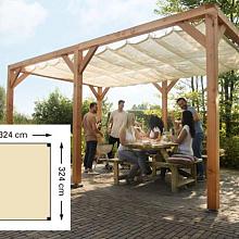 Douglas pergola houtpakket 324 x 324 cm t.b.v. schaduwdoek 290 x 300 cm, kleurloos geïmpregneerd.
