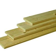 Scandinavisch vuren geschaafde plank 1,8 x 14,5 x 180 cm, groen geïmpregneerd.