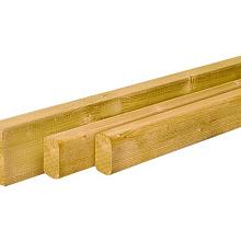 Scandinavisch vuren geschaafde regel 4,5 x 9,5 x 300 cm, groen geïmpregneerd.