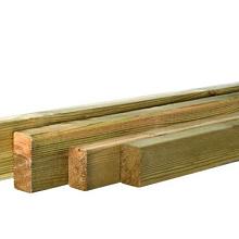 Grenen geschaafde regel 1,9 x 7,0 x 180 cm, groen geïmpregneerd.