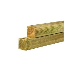 Grenen geschaafde paal 6,8 x 6,8 x 240 cm, groen geïmpregneerd.