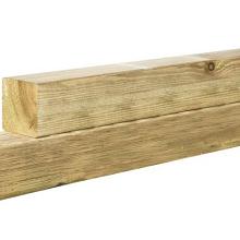 Grenen geschaafde paal 8,8 x 8,8 x 240 cm, zonder diamantkop, groen geïmpregneerd.