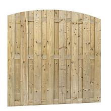 Jumboscherm geschaafd vuren 18-planks 15 mm, 180 x 170/180 cm, toog verticaal, groen geïmpregneerd.