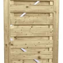 Jumbodeur met slotgat, geschaafd vuren 15 mm op verstelbaar stalen frame 100 x 180 cm, recht horizontaal.