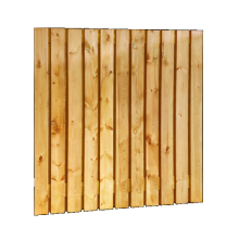Grenen geschaafd plankenscherm 23-planks 15 mm, 180 x 180 cm, verticaal recht, groen geïmpregneerd.