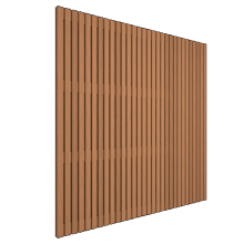 Thermovision Ayous geschaafd latten scherm, recht horizontaal/verticaal, 180 x 180 cm.