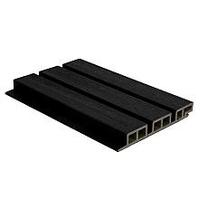 NewTechWood HKC co-extrusie wand bekleding castellation 50 profiel, 2,5 x 19,6 x 290 cm, Ebony zwart.