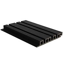 NewTechWood HKC co-extrusie wand bekleding castellation 4325 profiel, 2,5 x 19,6 x 290 cm, Ebony zwart.