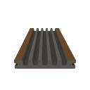 NewTechWood HKC co-extrusie enkelzijdig dekdeel houtstructuur 2,3 x 13,8 x 400 cm, Teak.