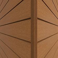 NewTechWood HKC co-extrusie hoekprofiel castellation t.b.v. wand bekleding, 7 x 8 x 300 cm, Red Cedar.