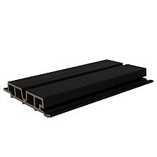 NewTechWood HKC co-extrusie Castellation PRO65 gevelbekleding, 3,3 x 18 x 390 cm, Ebony zwart.