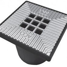 Kunsststof vloerput 20x20 grijs rooster