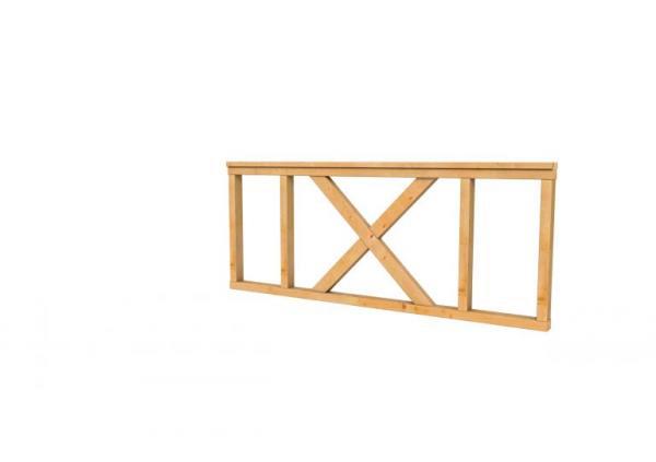 Hekwerk met kruis douglas type A, 178,5 x 73 cm, onbehandeld.