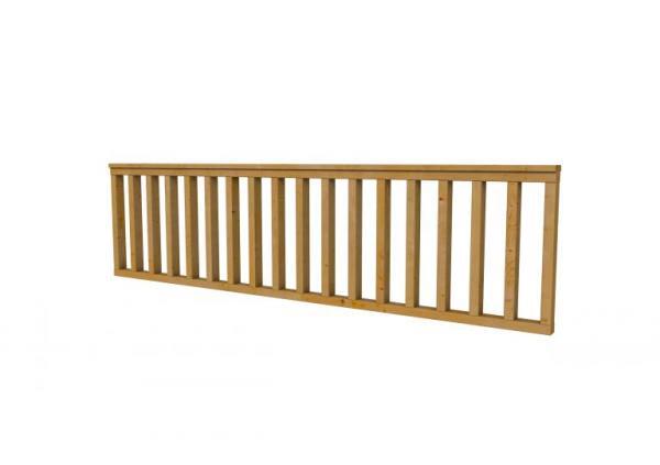 Hekwerk recht douglas type C, 278,5 x 73 cm, groen geïmpregneerd.